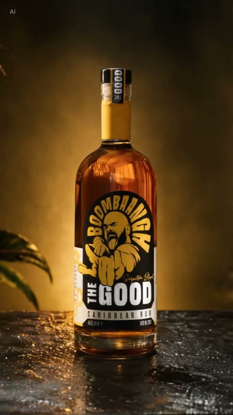 Boombangh The Good beside a freshly poured glass